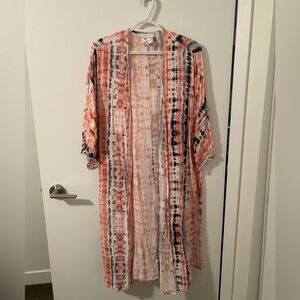 🤍🩷💜 Pink, purple and white tie-dye kimono